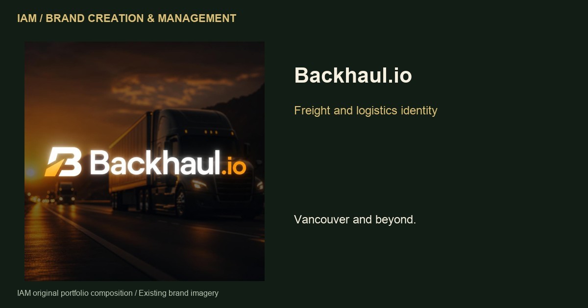 IAM original portfolio composition featuring Backhaul.io brand imagery IAM original portfolio composition featuring Backhaul.io brand imagery