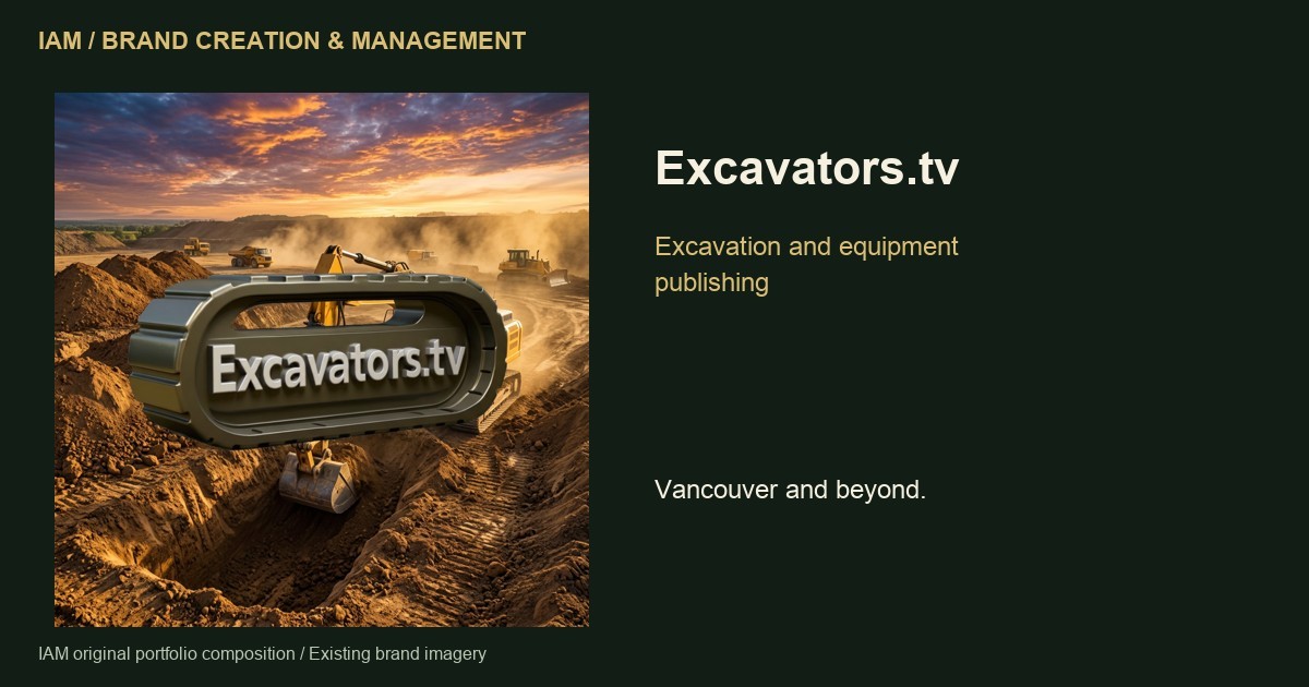 IAM original portfolio composition featuring Excavators.tv brand imagery IAM original portfolio composition featuring Excavators.tv brand imagery