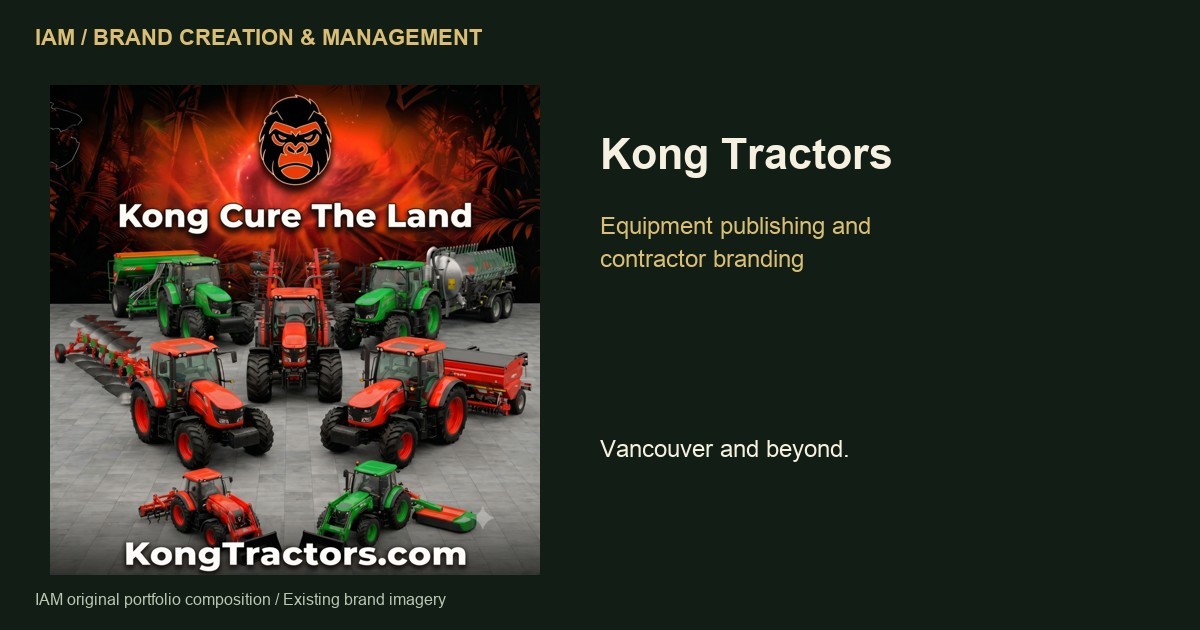 Kong Tractors — IAM brand creation and management