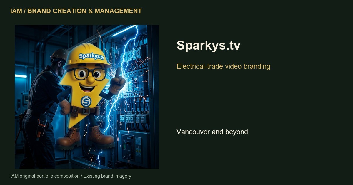 IAM original portfolio composition featuring Sparkys.tv brand imagery IAM original portfolio composition featuring Sparkys.tv brand imagery