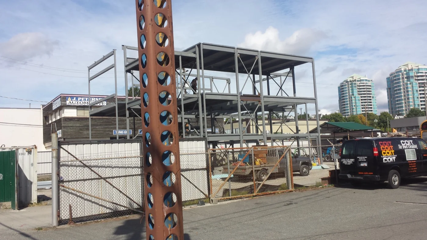 Structural steel frame from the SteelStud.ca project archive